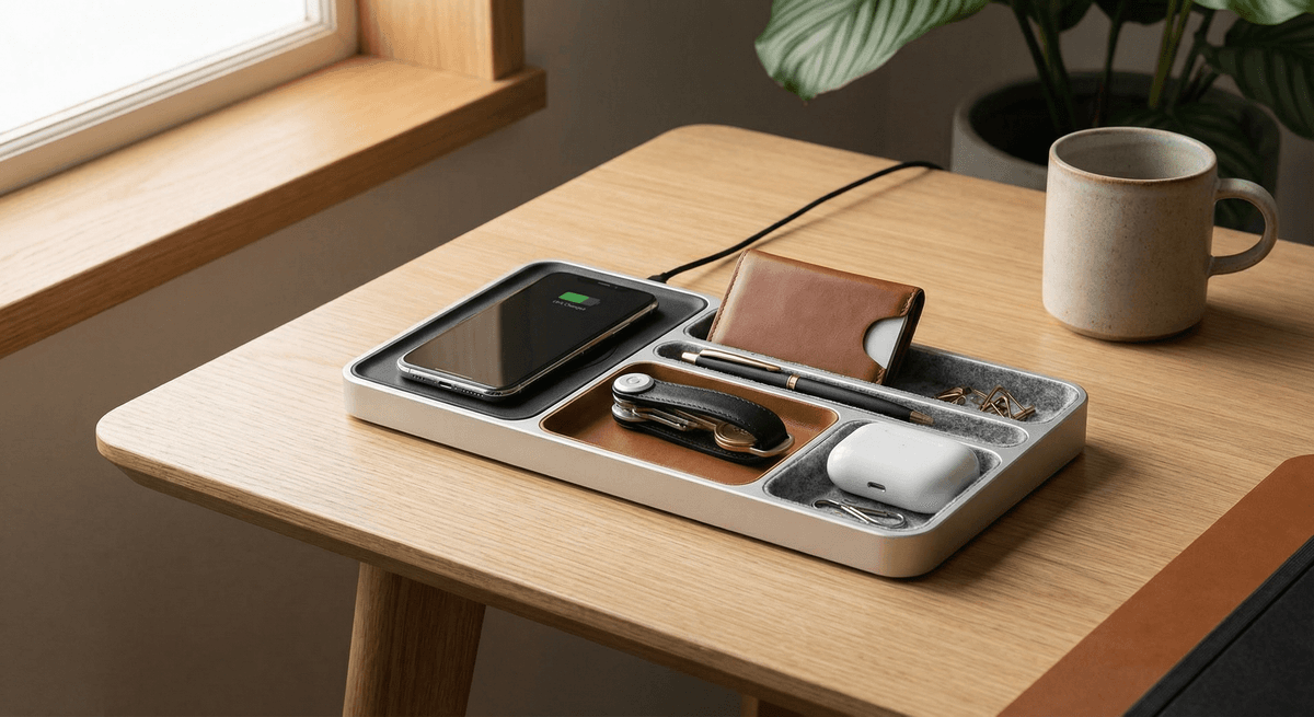 Orbitkey Nest: EDC Desk Organizer with Wireless Charger