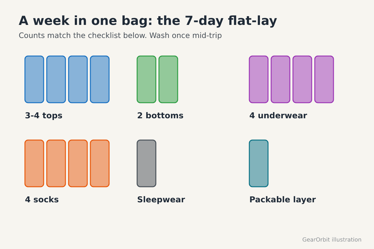Pack a Personal Item for 7 Days: 2026 Size Table