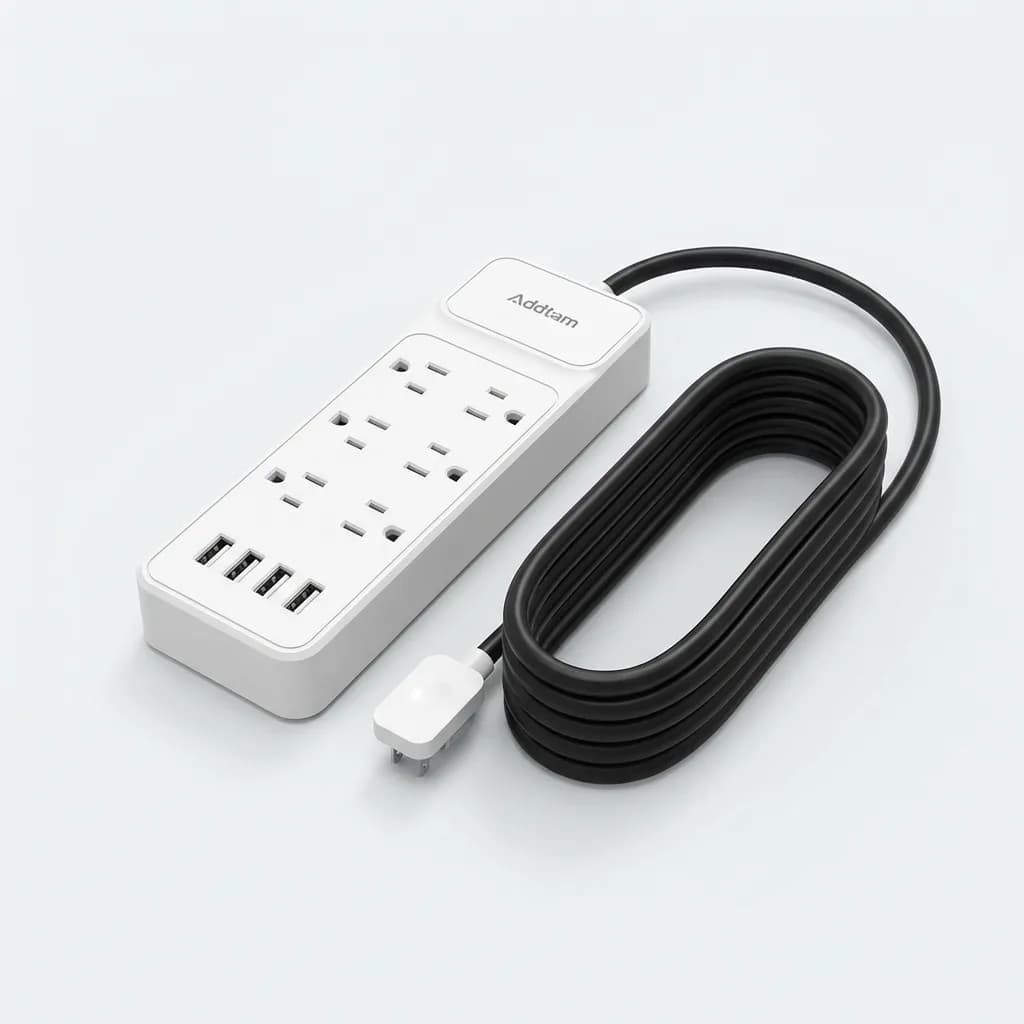 Addtam Power Strip Flat Plug